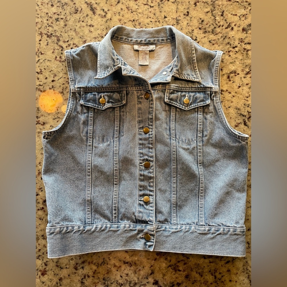 Pristine vintage Denim button up Vest 100% cotton size M